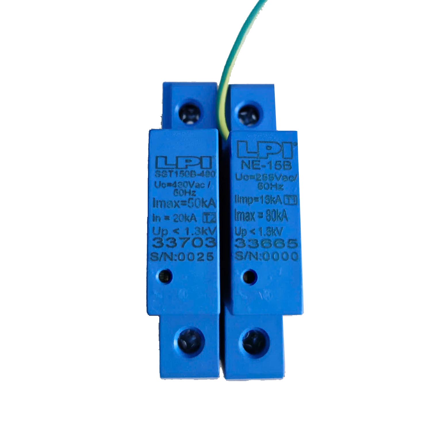 Bộ cắt sét 1 pha 50kA ,LPI SST150B-480+NE-15B