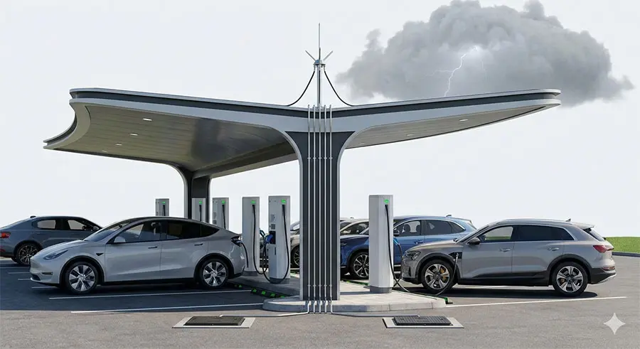 Chống sét trạm sạc xe điện